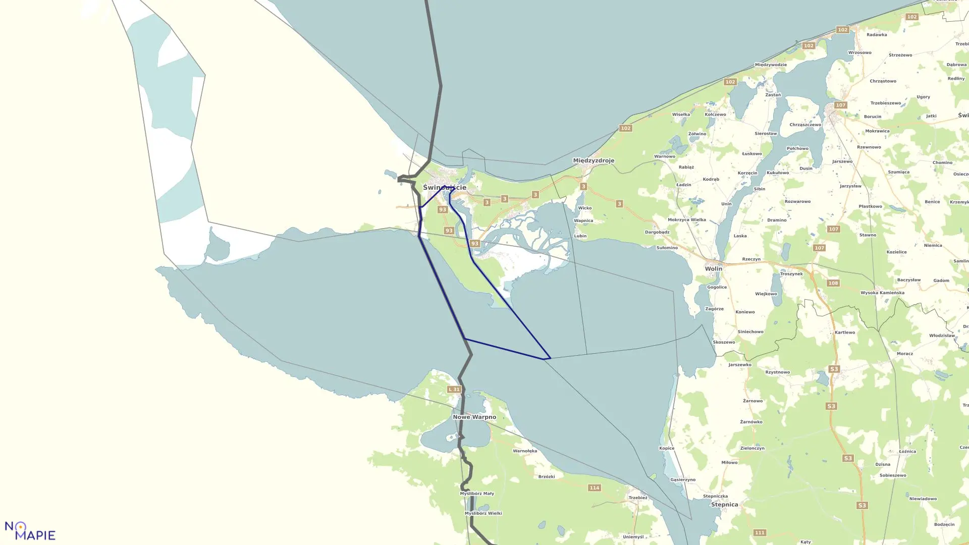 Mapa obrębu Świnoujście 10 w mieście Świnoujście