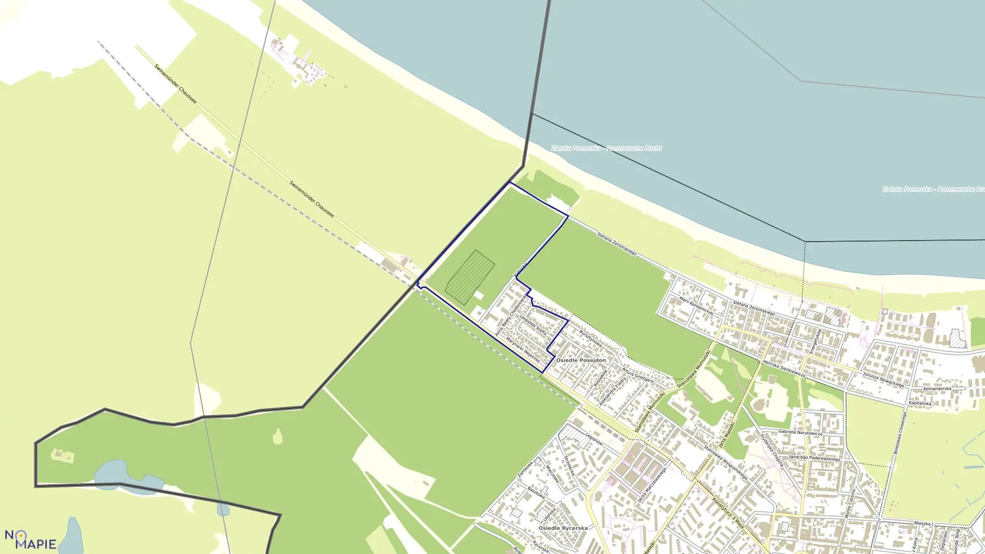 Mapa obrębu Świnoujście 3 w mieście Świnoujście